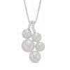 Thumbnail Image 1 of 6.0-8.0mm Freshwater Cultured Pearl and Diamond Accent Cluster Pendant in Sterling Silver