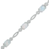 Thumbnail Image 0 of Oval Lab-Created Opal Rope Bracelet in Sterling Silver - 7.5"