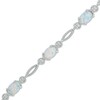 Thumbnail Image 1 of Oval Lab-Created Opal Rope Bracelet in Sterling Silver - 7.5"
