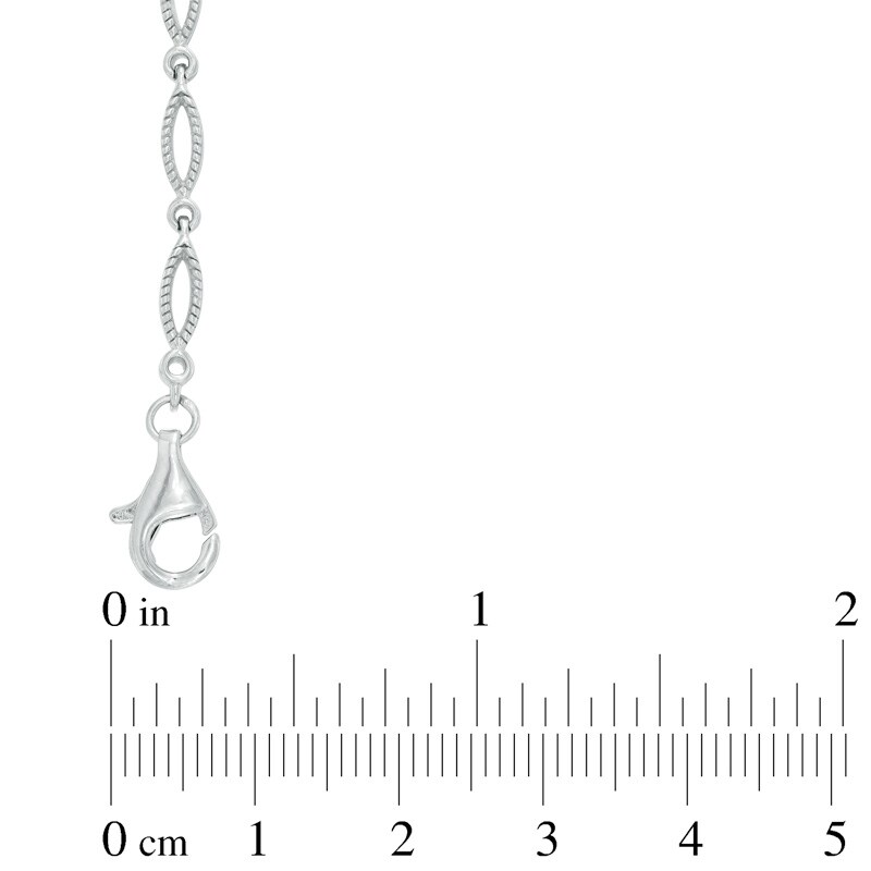 Main Image 2 of Oval Lab-Created Opal Rope Bracelet in Sterling Silver - 7.5"
