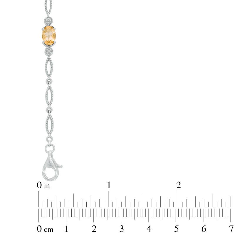 Main Image 2 of Oval Citrine Rope Bracelet in Sterling Silver - 7.5"