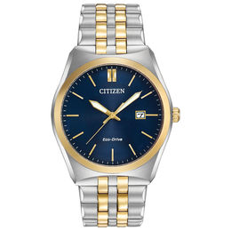 Men's Citizen Eco-Drive® Corso Two-Tone Watch with Navy Blue Dial (Model: BM7334-58L)