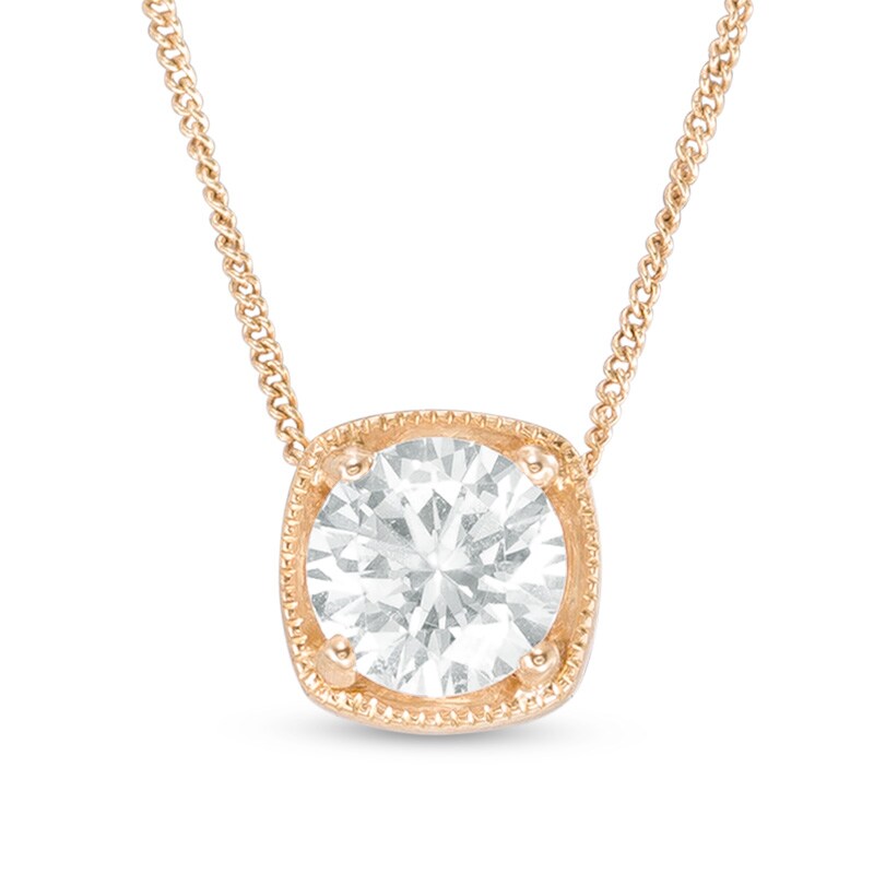Main Image 1 of 1/2 CT. Certified Canadian Diamond Solitaire Cushion Pendant in 14K Gold (I/I2)