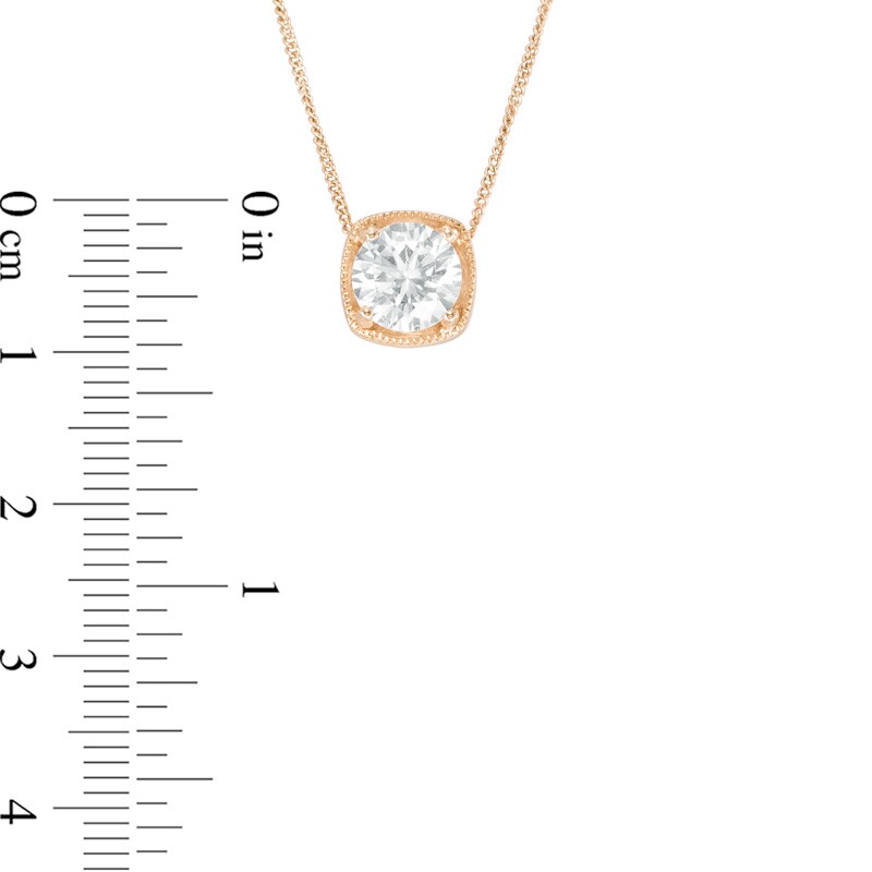 Main Image 2 of 1/2 CT. Certified Canadian Diamond Solitaire Cushion Pendant in 14K Gold (I/I2)