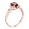 Thumbnail Image 2 of Oval Rhodolite Garnet and Diamond Accent Tri-Sides Ring in 10K Rose Gold