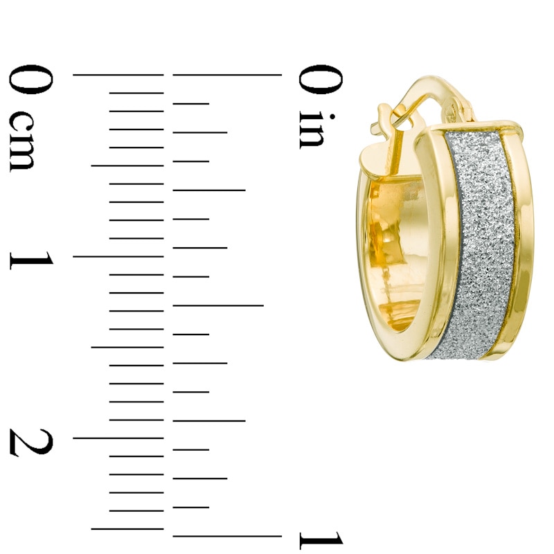 Main Image 2 of Shimmer Enamel Huggie Hoop Earrings in 10K Gold