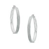 Thumbnail Image 1 of Shimmer Enamel Hoop Earrings in 10K White Gold