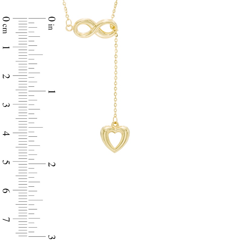 Main Image 2 of Heart and Infinity Lariat Necklace in 10K Gold