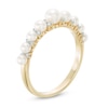 Thumbnail Image 2 of 2.5-3.5mm Freshwater Cultured Pearl and Diamond Accent Band in 10K Gold