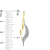 Thumbnail Image 1 of Glitter Open Flame Drop Earrings in 14K Gold