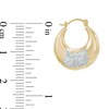 Hollow Cross Hoop Earrings in 14K Two-Tone Gold