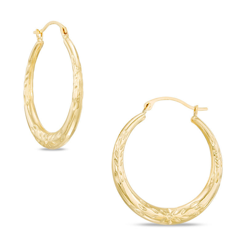 Polished Hoop Earrings in 14K Gold