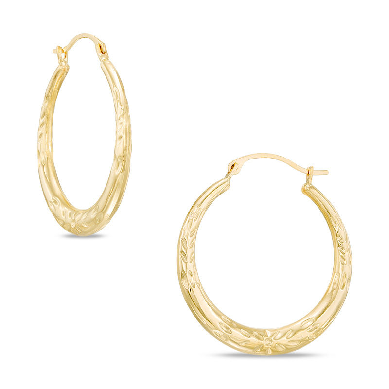 Main Image 1 of Polished Hoop Earrings in 14K Gold