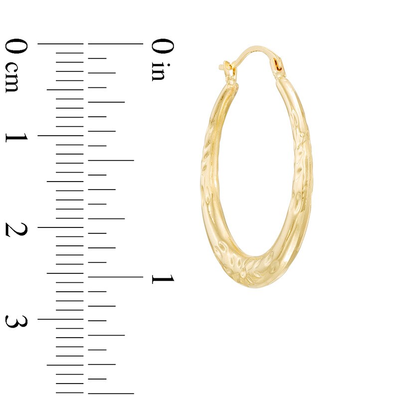Main Image 2 of Polished Hoop Earrings in 14K Gold