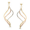 Thumbnail Image 1 of Spiral Drop Earrings in 14K Tri-Tone Gold