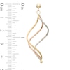 Spiral Drop Earrings in 14K Tri-Tone Gold