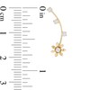 Thumbnail Image 2 of 2.0mm Cubic Zirconia Daisy Crawler Earrings in 14K Gold