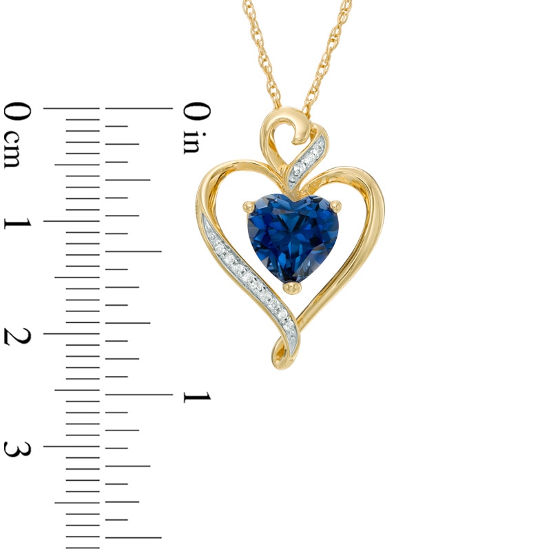 8.0mm Heart-Shaped Lab-Created Blue and White Sapphire Pendant in Sterling Silver with 14K Gold Plate