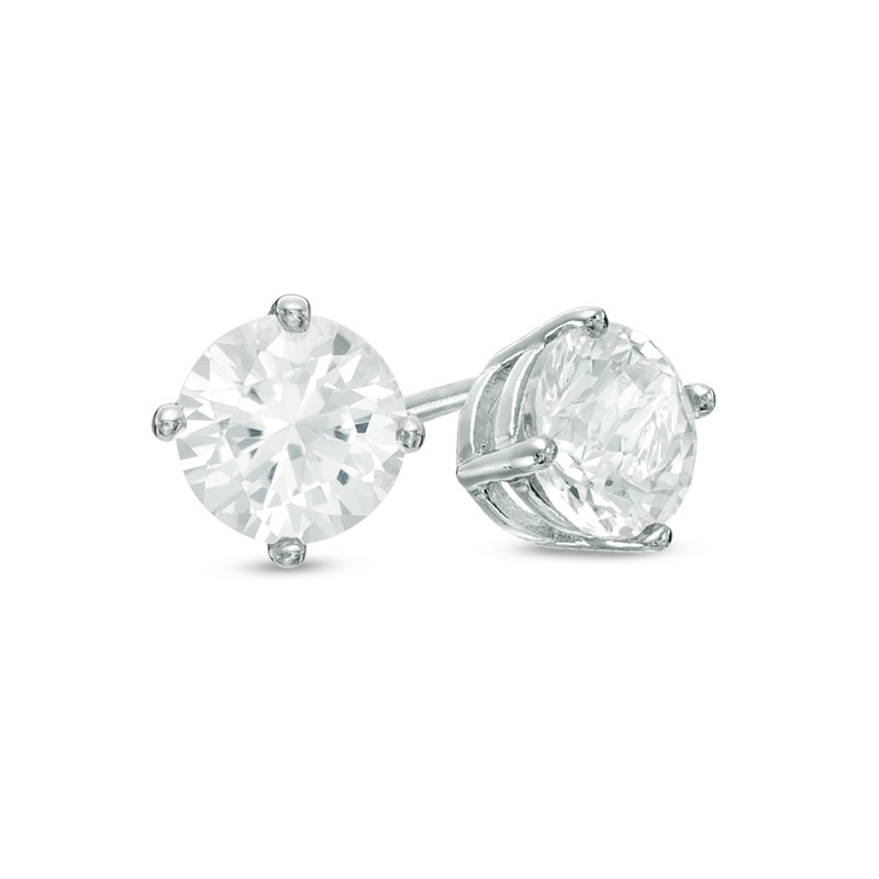 Main Image 1 of 6.5mm Lab-Created White Sapphire Stud Earrings in Sterling Silver