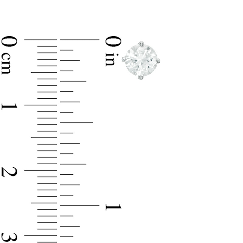 Main Image 4 of 6.5mm Lab-Created White Sapphire Stud Earrings in Sterling Silver