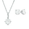 Thumbnail Image 0 of Lab-Created White Sapphire Pendant and Stud Earrings Set in Sterling Silver