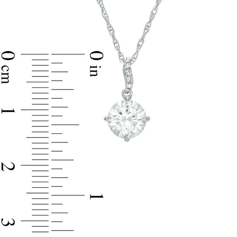 Main Image 3 of Lab-Created White Sapphire Pendant and Stud Earrings Set in Sterling Silver