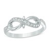 Thumbnail Image 1 of Lab-Created White Sapphire Infinity Ring in Sterling Silver