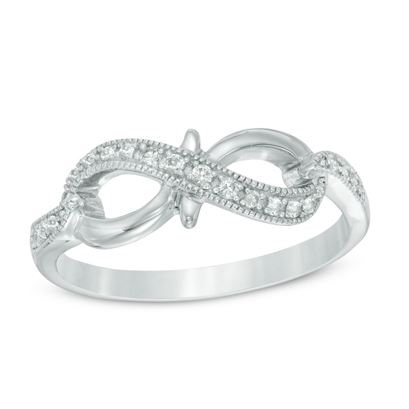 Lab-Created White Sapphire Infinity Ring in Sterling Silver