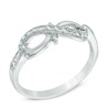 Thumbnail Image 2 of Lab-Created White Sapphire Infinity Ring in Sterling Silver