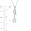 Thumbnail Image 1 of 5.0 - 7.5mm Oval Cultured Freshwater Pearl and Lab-Created White Sapphire Pendant and Earrings Set in Sterling Silver
