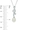 Thumbnail Image 2 of 5.0-7.5mm Oval Freshwater Cultured Pearl and Lab-Created White Sapphire Pendant and Earrings Set in Sterling Silver