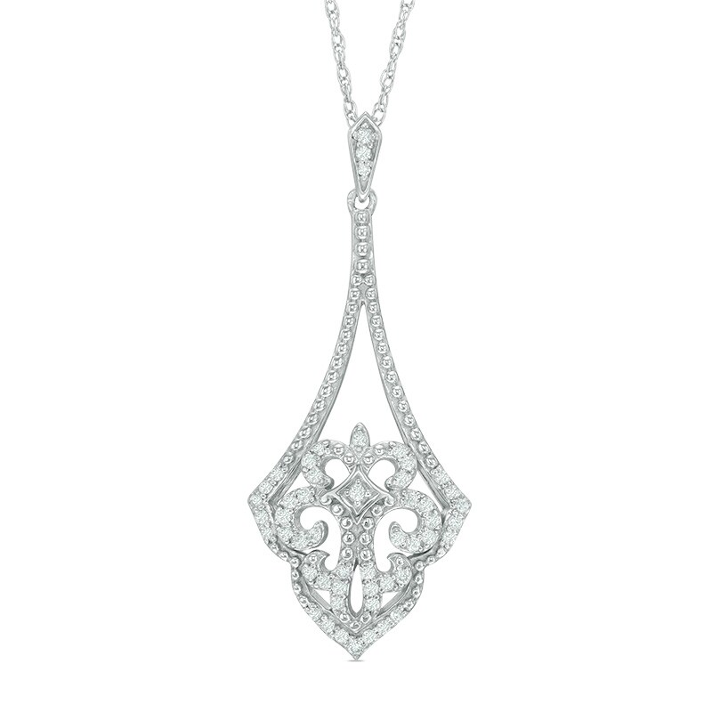 Main Image 1 of 1/4 CT. T.W. Diamond Pendulum Pendant in Sterling Silver