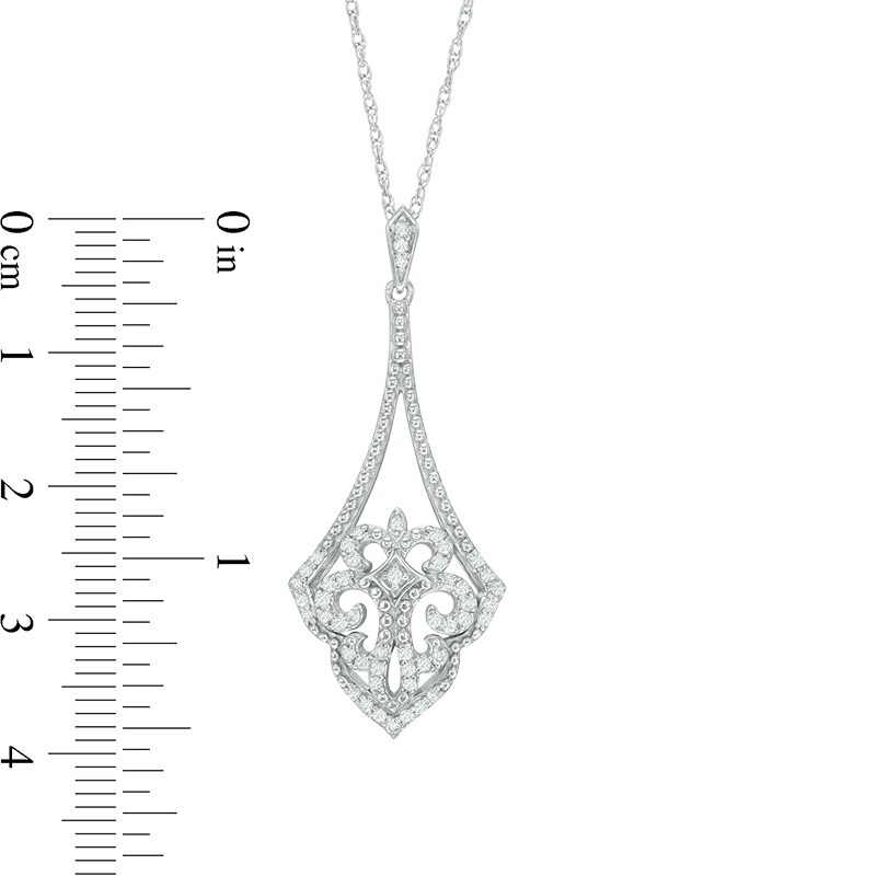 Main Image 2 of 1/4 CT. T.W. Diamond Pendulum Pendant in Sterling Silver