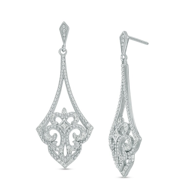 1/4 CT. T.W. Diamond Pendulum Drop Earrings in Sterling Silver