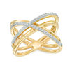 Thumbnail Image 0 of 1/4 CT. T.W. Diamond Multi-Row Orbit Ring in Sterling Silver with 14K Gold Plate