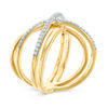 Thumbnail Image 1 of 1/4 CT. T.W. Diamond Multi-Row Orbit Ring in Sterling Silver with 14K Gold Plate