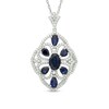 Thumbnail Image 1 of Lab-Created Blue and White Sapphire Scallop Pendant in Sterling Silver