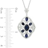 Thumbnail Image 2 of Lab-Created Blue and White Sapphire Scallop Pendant in Sterling Silver