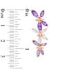 Amethyst and Lab-Created White Sapphire Butterfly Crawler Earrings in Sterling Silver with 14K Rose Gold Plate