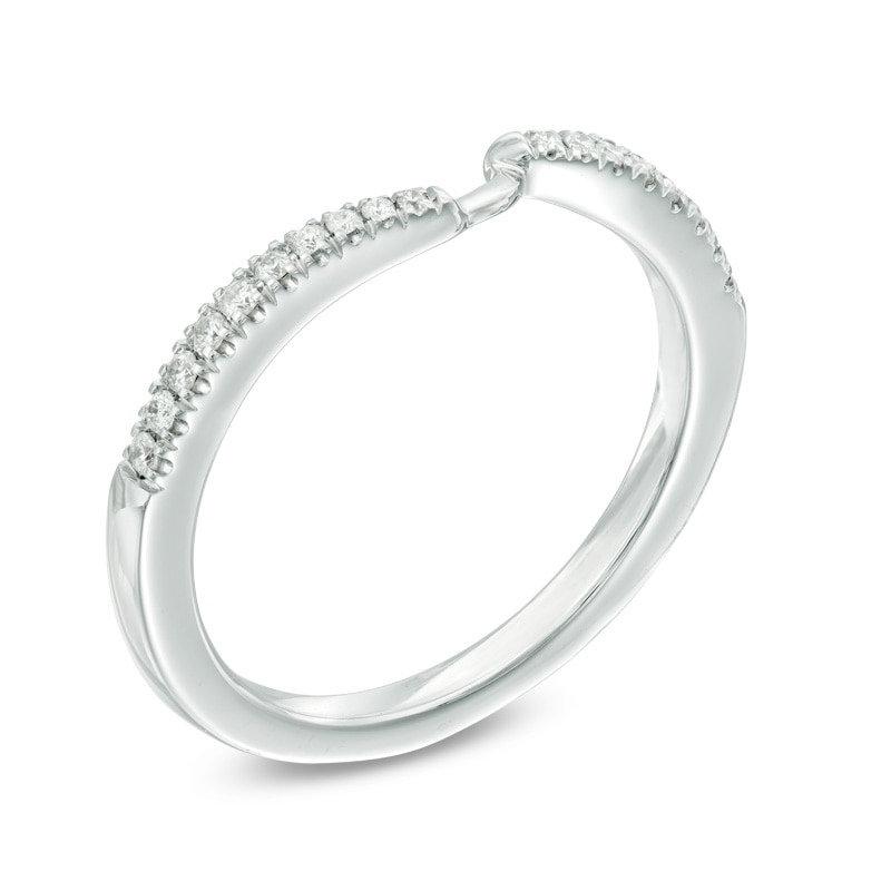 Main Image 2 of Ever Us® 1/8 CT. T.W. Diamond Contour Band in 14K White Gold