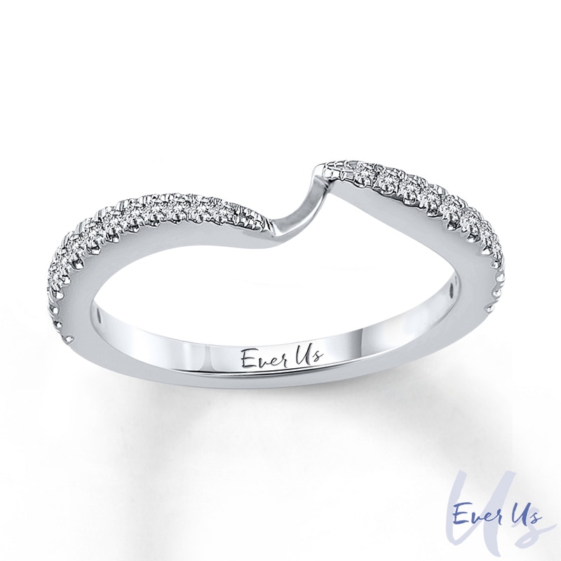 Main Image 1 of Ever Us® 1/5 CT. T.W. Diamond Contour Band in 14K White Gold