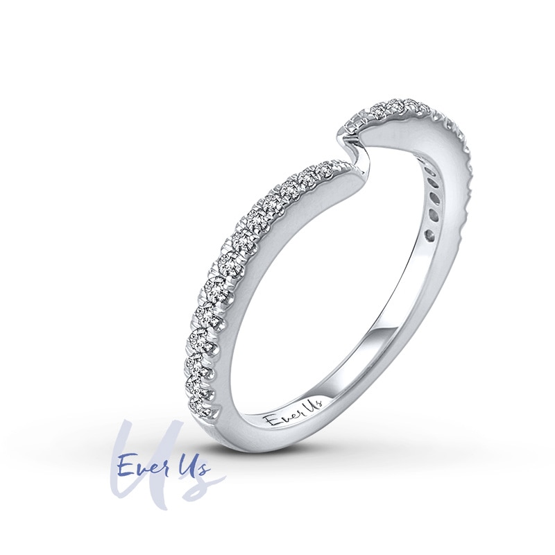 Main Image 2 of Ever Us® 1/5 CT. T.W. Diamond Contour Band in 14K White Gold