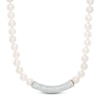 Thumbnail Image 1 of 8.0-9.0mm Freshwater Cultured Pearl and Crystal Bar Necklace in Sterling Silver