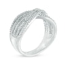 Thumbnail Image 1 of Diamond Accent Crossover Ring in Sterling Silver