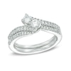 Thumbnail Image 2 of Ever Us® 1/8 CT. T.W. Diamond Contour Band in 14K White Gold