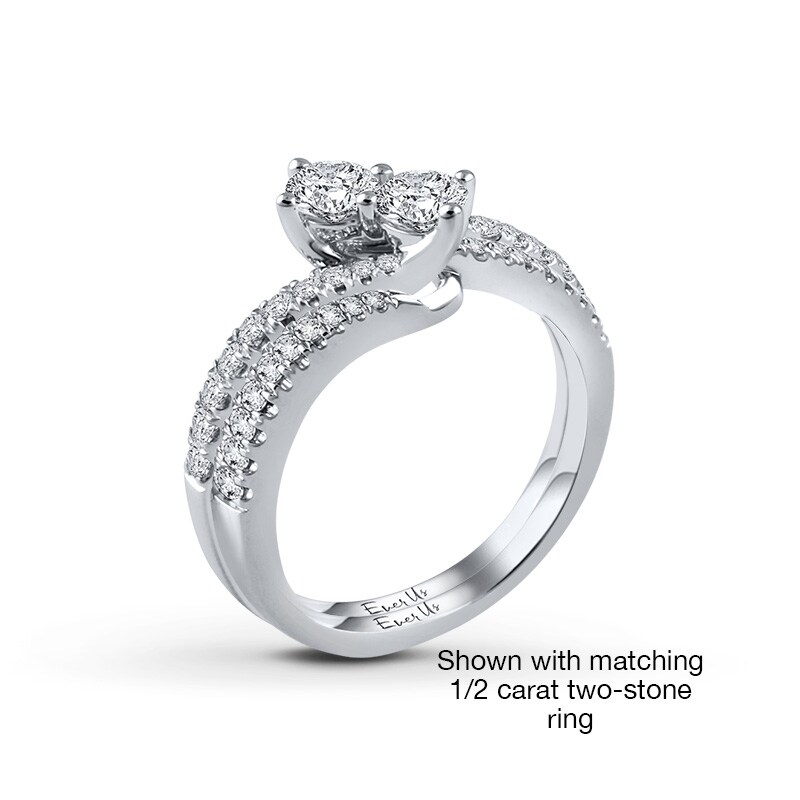 Main Image 3 of Ever Us® 1/8 CT. T.W. Diamond Contour Band in 14K White Gold