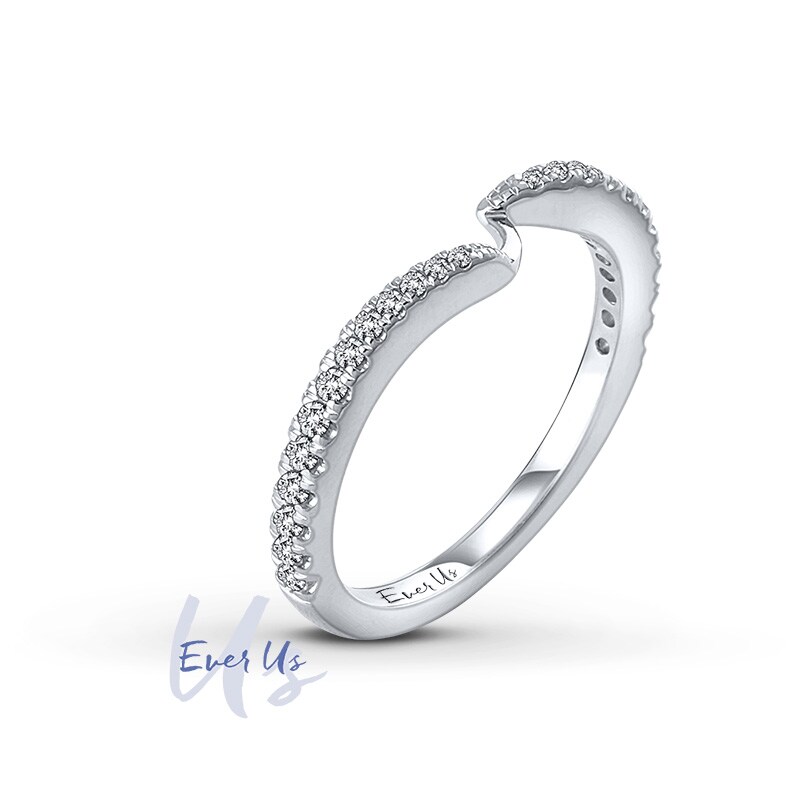 Main Image 2 of Ever Us® 1/5 CT. T.W. Diamond Contour Band in 14K White Gold