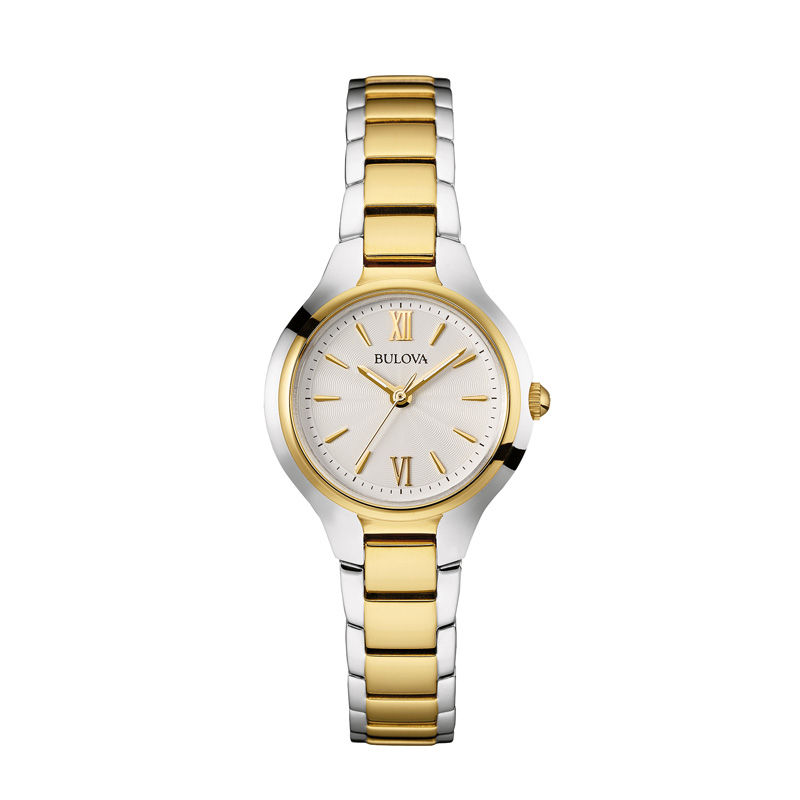 Ladies' Bulova Classic Two-Tone Watch with Silver-Tone Dial (Model: 98L217)