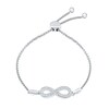 Thumbnail Image 1 of 1/20 CT. T.W. Diamond Infinity Bolo Bracelet in Sterling Silver - 9.5"