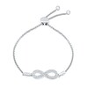 Thumbnail Image 0 of 1/20 CT. T.W. Diamond Infinity Bolo Bracelet in Sterling Silver - 9.5"